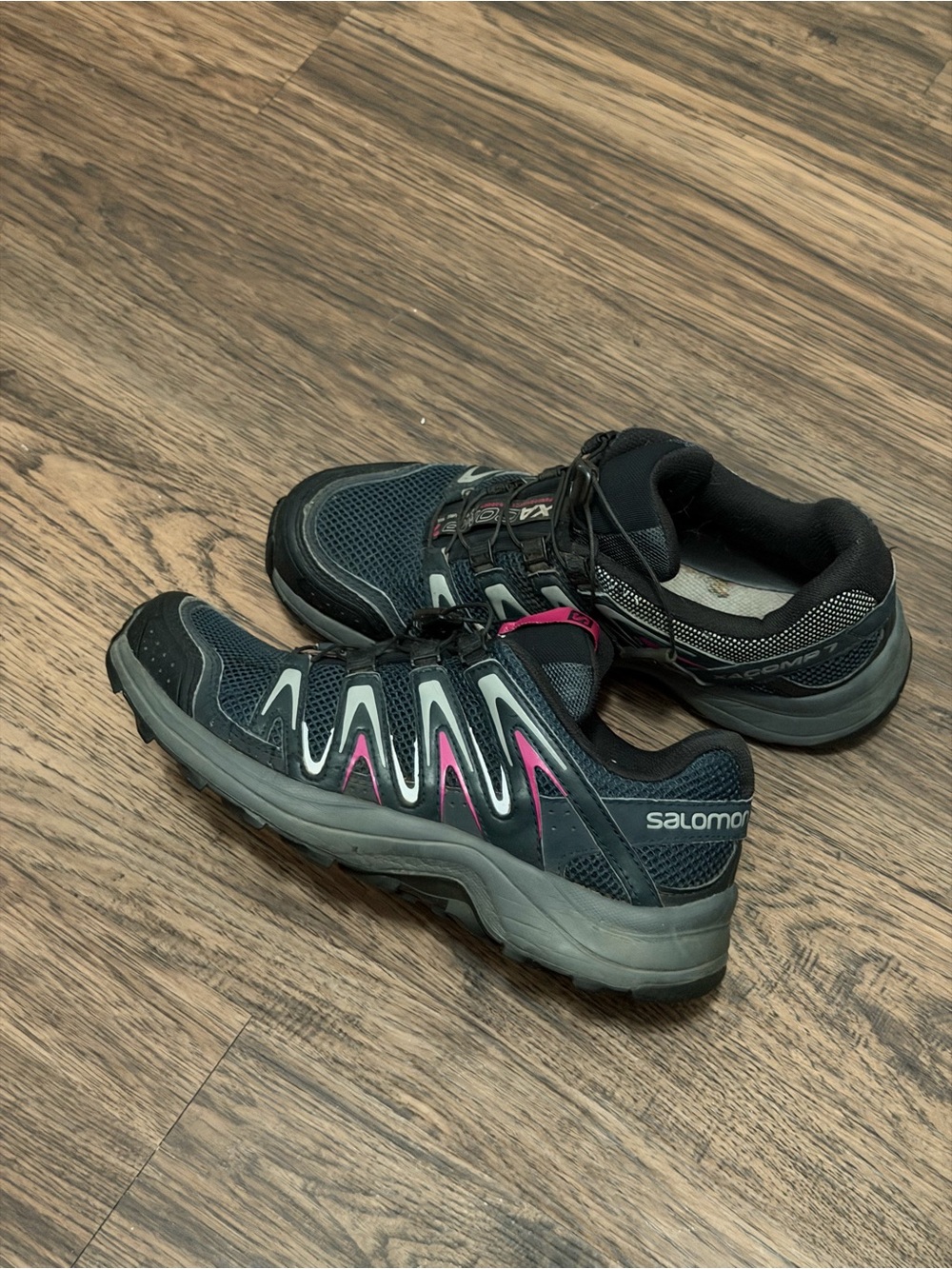Salomon Women's Black with Pink Accent Trail Sneakers